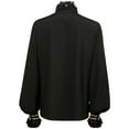 thumbnail image 2 of Camisas Manga Larga Hombre Camisa de medieval de estilo de moda para hombre Camisa gótica de manga larga con cuello con volantes (Black, S), 2 of 7