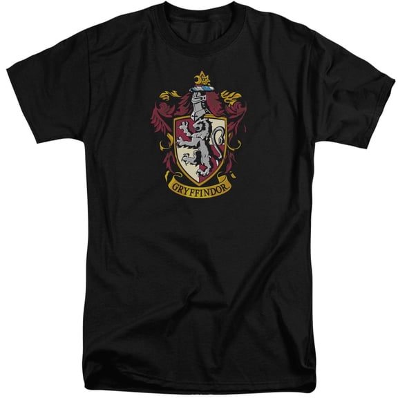 Trevco HP102-ATT-4 Harry Potter & Gryffindor Crest Short Sleeve Adult Tall 18-1 T-Shirt, Black - Extra Large