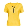 thumbnail image 7 of RQYYD Womens Short Sleeve Half Zip Dressy Tops Solid Casual Blouses Basic Tee Daily Clothes, 7 of 7