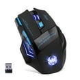 thumbnail image 3 of ZELOTES Souris Optique LED F14 Sans Fil 2.4G 2400 DPI 7 Boutons Souris de Jeu Sans Fil, 3 of 8