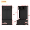thumbnail image 3 of Hall Tree with Storage Shoe Bench for Entryway Organization, 4-in-1 Design Featuring Coat Racks and Hooks for Home Entryway, Black, 3 of 9