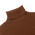 thumbnail image 4 of Bcfgryg Men Solid Color High Neck Dough Sweater Casual Loose Fashion Comfortable Trend Business Sweater Men Sweaters Brown XL, 4 of 4