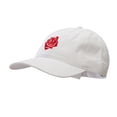 thumbnail image 2 of Rosy Rose Embroidered Washed Solid Pigment Dyed Cotton Twill Brass Buckle Cap - White OSFM, 2 of 5