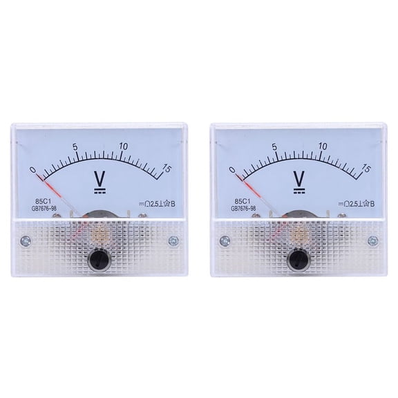 2X Pointer Type DC Voltmeter, 85C1 DC 0-15V Mechanical Analog Voltage Panel Meter