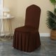 thumbnail image 1 of Nvzi Juego de 2 fundas para sillas de comedor, fundas elásticas con faldón, funda protectora de asiento de licra súper ajustada para comedor, hotel, ceremonia (marrón oscuro), 1 of 4