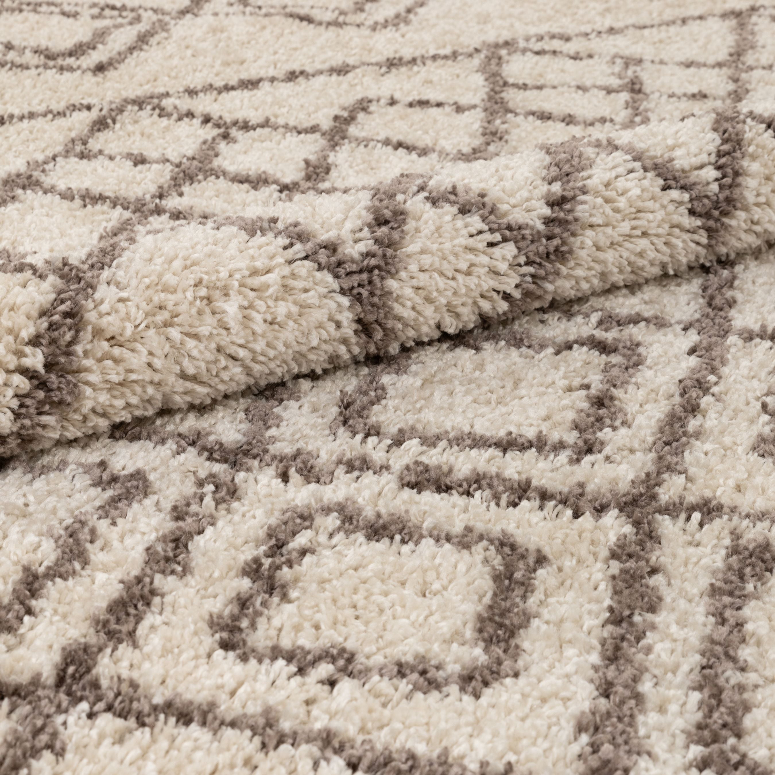 Well Woven Cabana Radley Moroccan Tribal Natural 5'3" x 7'3" Shag Area Rug