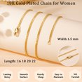 thumbnail image 4 of LUNVKY 18K Gold Plated Chains for Women Girls 1.5mm/2mm Cuban Curb Link Non-tarnish Necklace Birthday Jewelry Gifts Teen Her Kids Age Ideas 16/18/20/22 Inch, 4 of 6