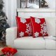 thumbnail image 2 of Fundas de almohada de invierno de Papá Noel con copos de nieve bordados, suaves, gruesas, cuadradas y sólidas, paquete de 2, 18 x 18 pulgadas, 2 of 5