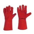 thumbnail image 1 of Mistaha Gants de Soudage en Cuir Rouges Épaissis avec Poignets Allongés pour la Sécurité et la Protection au Travail, 1 of 6