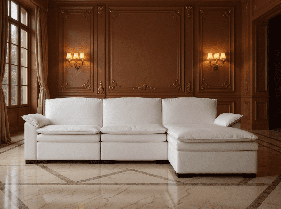 Gewnee 117.7" L - Shaped Velvet Modular Ultra Deep Seat Sectional Sofa, Super Comfy 3 -Seater with 1 Ottomans for Living Room