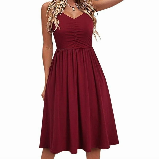Elegante Vestido Casual Impreso De Cuello En V Para Mujeres Talla Única
