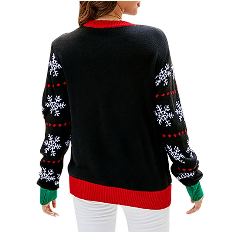 Taqqpue Ugly Christmas Sweater for Women Funny Cute Santa Claus