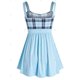 thumbnail image 2 of Tamaño más bowknot camisas a cuadros sin mangas de empalme Rosegal Camisetas sin mangas de talla grande, 2 of 5