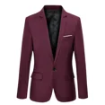 thumbnail image 5 of Chaqueta de traje de hombre de corte entallado con un solo pecho, chaqueta azul para hombre, fina, de moda, de verano, de lujo, de primera calidad, de diseñador, original, 5 of 5