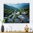 thumbnail image 2 of Designart "Rice Terraces China Azure painting I" Chinese Metal Art Print, 2 of 5