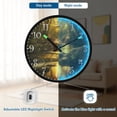 thumbnail image 5 of Voice Activated Clock with Glow Light 12 Inch Large Silent Wall Clock Battery Operated for Home Decor Forest Stream with Moss-covered, 5 of 8