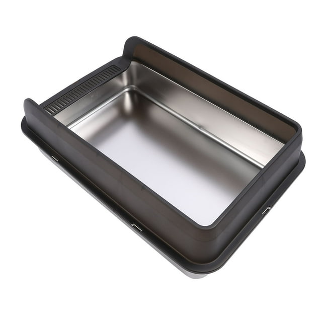 Stainless Steel Cat Litter Box, XL Enclosed Litter Box with High Side, Easy Clean Metal Kitty Litter Box for Big Cats, Non Sticky, Anti Leakage, Include