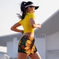 thumbnail image 7 of Yiaed Sunflower Floral Butterfly Print Women's Running Shorts with Liner 3 Zipper Pockets Elastic Workout Athletic Gym Yoga Shorts-Medium, 7 of 7