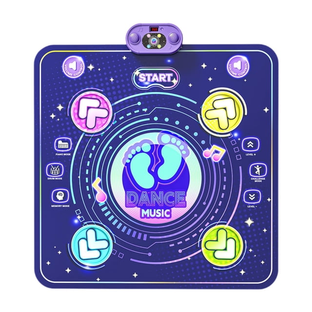 Tapete de baile electrónico de juguete, tapete de baile, de juego rítmico con luces LED, de juego táctil para niños de 6 años en , niñas y