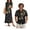 Polynesia Flower Black, variant on Jeiento Matching Hawaiian Outfits for Couples Mens Summer Shirts Maxi Sundresses Coconut Tree Soft Stylish Maxi Dress with Pockets Purple Hawaii Shirts
