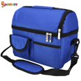 thumbnail image 2 of Spencer Insulated Lunch Bag for Women, Large Capacity Cooler Lunch Box Reusable Waterproof Tote Bag Dual Compartment Meal Prep Outdoor Food Organizer, Blue, 2 of 8