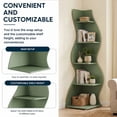 thumbnail image 2 of Canddidliike 5-Tier Corner Bookcase, Wood Bookshelf Storage Organizer, 70" Tall Display Standing Shelf Unit for Bedroom, Living Room, Green, 2 of 10