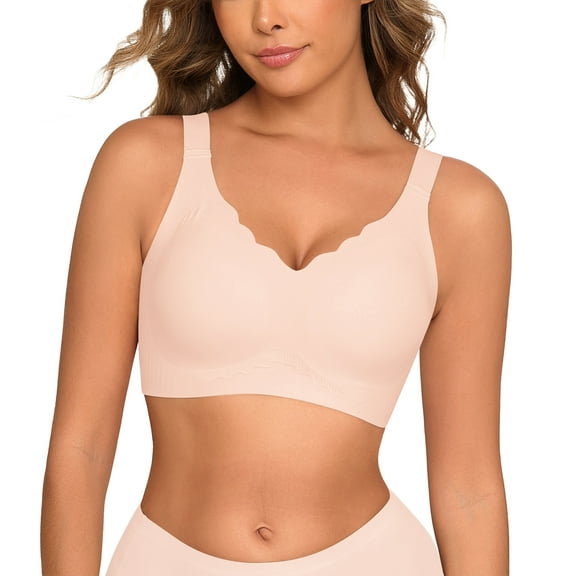 Daystry Womens Wireless Bras Push Up Bra Comfort Seamless Full Coverage Supportive Everyday Bras