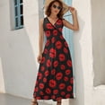 thumbnail image 5 of Red Lips Womens Night Club Maxi Dress V Neck Sleeveless Bohemia Long Dresses, 5 of 9