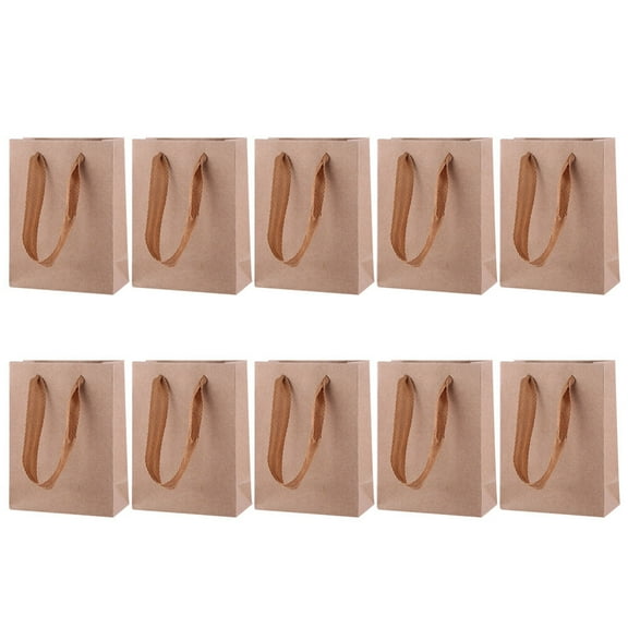 Viveous 30pcs Kraft Paper Tote Bags Gift Favors Candies Treat Bags Shopping Storage Bag (Khaki)