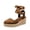 Brown, variant on Espadrilles Platform Dressy Shoes for Women Bride Wedding Summer Fall Elegant Casual Leather Pointed Closed Toe Wedge Heeled Satin Strappy Sandals Brown Size 6.5