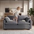 thumbnail image 6 of 75” Loveseat Sofa with Washable Cover for Small Places, Noelse Small Cloud Love Seat Couches with Deep Seat for Living Room and Bedroom, Corduroy Fabric, Gray, 6 of 10