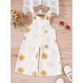 thumbnail image 2 of Infant Toddler Girls Sun Print Sleeveless Wide Leg Jumpsuit Romper Strap Suspender Pants with Pocket Outfit, 2 of 6