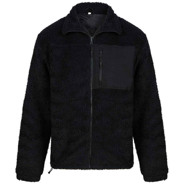 Front Row - Forro Polar de Sherpa para Adultos Unisex (Negro) Front Row UTPC4707_black