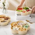 thumbnail image 4 of Food Storage Tray 6 Compartment Large Capacity Candy Plate Flower Shape with Lid Store Nuts Smooth Edge Sunflower Seed Dried Fruit Plate Household Stuff, 4 of 7