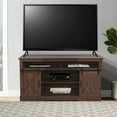 thumbnail image 2 of Living Essentials Houston XL Farmhouse Wooden Sliding Barndoor TV Stand in Brown, 2 of 3