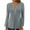 Gray, variant on AOOCHASLIY Women's Blouse Women Fashionable Solid Color Long Sleeved with V-neck Button Pleats