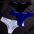 thumbnail image 3 of Ropa interior sexy para mujer, transparente, de malla, con estampado deportivo, letras, cintura baja, sin costuras, bragas para mujer, tanga, 3 of 6