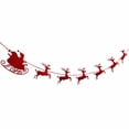 thumbnail image 2 of Red Christmas Felt Hanging Banner,Traditional Sleigh Reindeer Garland,Polyester Festive String Decor For Wall Fireplace Door Party Home Holiday Decor, 2 of 6