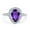 Amethyst CZ, variant on Halo Pear Teardrop Bridal Ring Round Black CZ 925 Sterling Silver Size 11