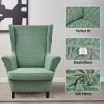 thumbnail image 4 of Eurhowing 2Pcs Wingback Chair Cover, Stretch Spandex Jacquard Armchair Slipcovers with Cushion Cover, Living Room Furniture Protector for Pet & Kids, Green, 4 of 7