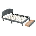 thumbnail image 6 of Queen Bed Frame with Teddy Fleece Upholstery Upholstered Platform Bed with Drawer for a Cozy and Stylish Bedroom-Gray, 6 of 9