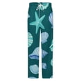 thumbnail image 5 of Seashell Starfish Pattern Winter Female Pants Flannel High Waist Women Pants Lady Warm Straight Leg Plush Trousers, 5 of 7
