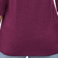 thumbnail image 5 of ClodeEU Women's V Neck 3/4 Sleeve Button Top ,Casual Summer Tunic Blouse Wine,Womens Plus S, 5 of 5