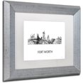 thumbnail image 2 of Trademark Fine Art 'Fort Worth Texas Skyline WB-BW' Canvas Art by Marlene Watson, White Matte, Silver Frame, 2 of 4