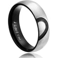 thumbnail image 2 of ORUYROP AnaZoz Bague de Promesse Cœur d'Amour Véritable pour Lui et Elle en Acier Inoxydable, Anneaux de Fiançailles et de Mariage pour Couples, Bague Supérieure, 6 mm, 2 of 7