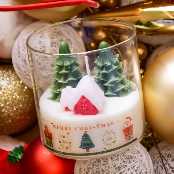 House Candle | Christmas Decorative Candle | Festive Tree House Candle | Christmas Scented Candle | Christmas Gif