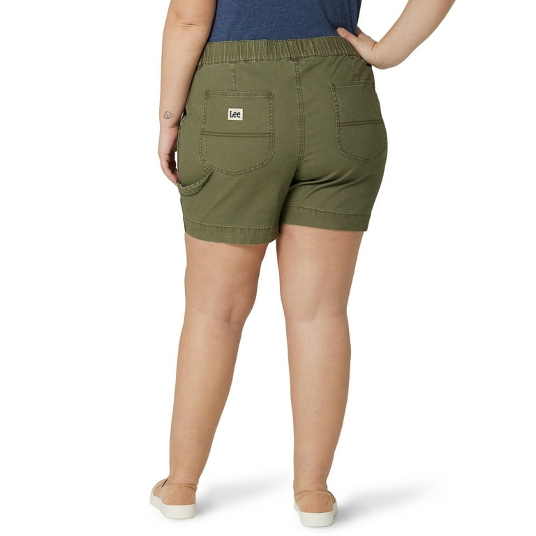 Lee Women s Plus Size High Rise Dungaree Short
