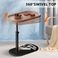 thumbnail image 4 of YYW Adjustable-Height End Table,C Shaped Side Table with 360°Swivel Tabletop for Home/Office(Walnut), 4 of 13
