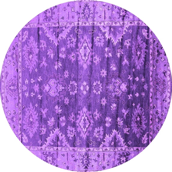 Ahgly Company Indoor Round Oriental Purple Industrial Area Rugs, 6' Round