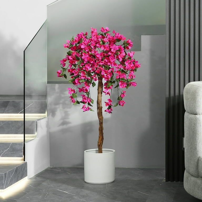 DR.Planzen Artificial Bougainvillea Tree, 4' Tall, Wood Trunk, Pink  Flowers, Indoor Decor - Walmart.com